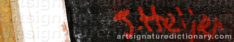 Authentic signature by J. HEIJER on  artwork