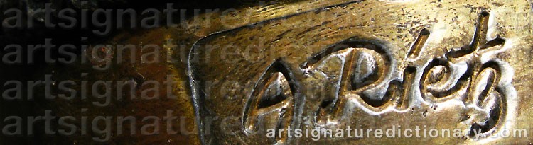 Authentic signature by Astrid RIETZ on artwork