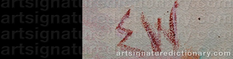 Authentic signature by Emerson WOELFFER on  artwork