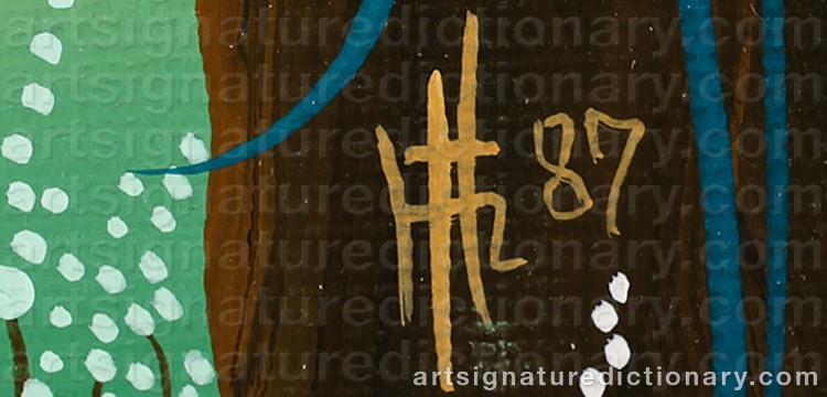 Authentic signature by Herbert Felic HOFER on  artwork
