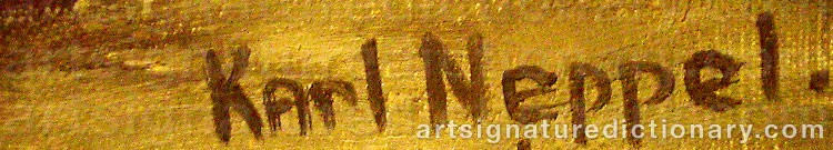 Authentic signature by Karl NEPPEL on artwork