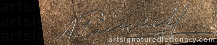 Authentic signature by Alexander PAISCHEFF on  artwork