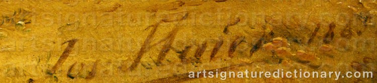 Authentic signature by Josef HAIER on  artwork