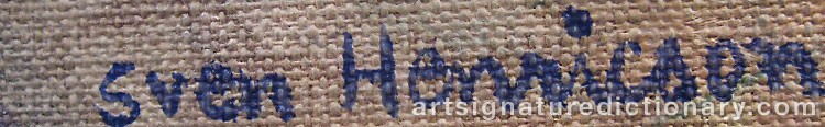 Authentic signature by Sven HENRICSON on  artwork