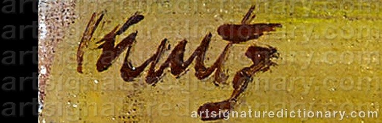 Authentic signature by Roger Edward KUNTZ on Painting/Watercolour artwork