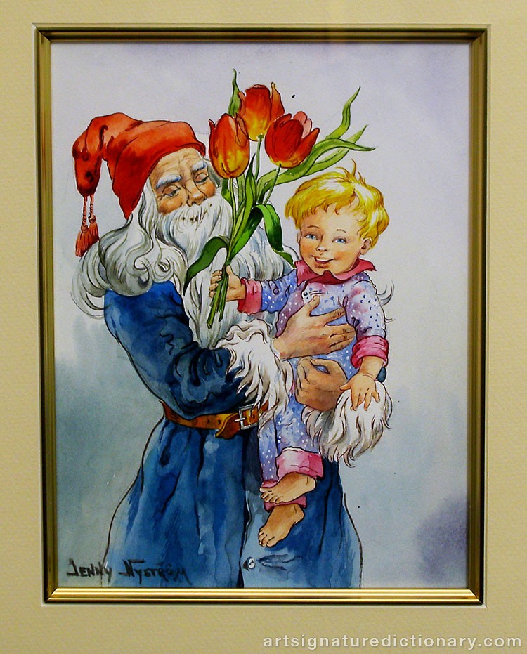 Close-up details showing Jenny NYSTRÖM signature forgery characteristics