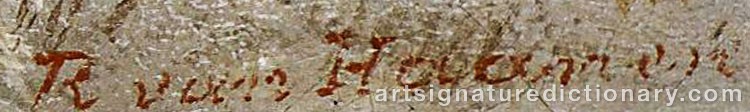 Authentic signature by Remigius Adrianus Van HAANEN on Painting/Watercolour artwork
