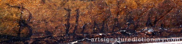 Authentic signature by Benjamin ULMANN on artwork