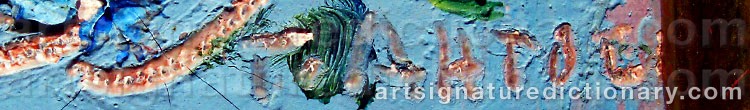 Authentic signature by Taisto AHTOLA on Painting/Watercolour artwork