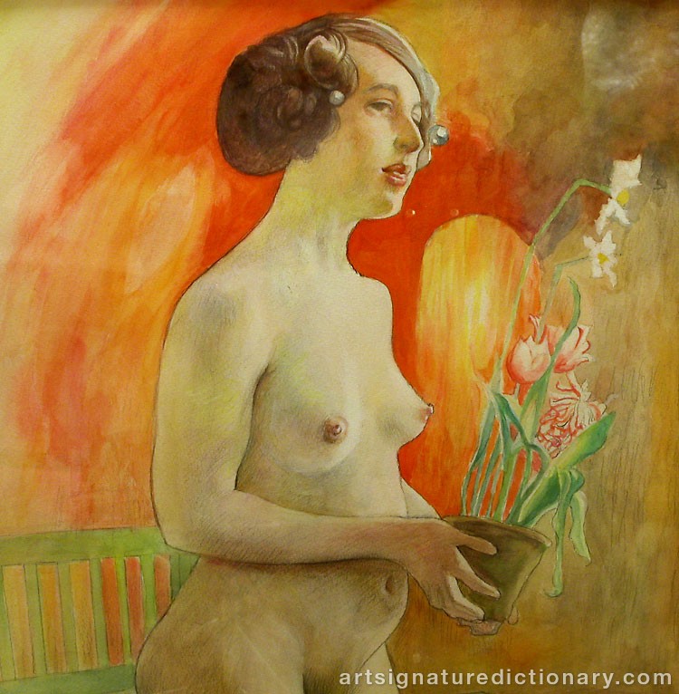 Close-up details showing Carl LARSSON signature forgery characteristics