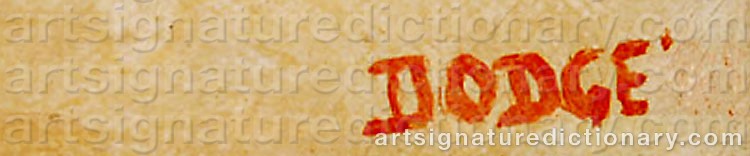 Authentic signature by Joseph Jeffers DODGE on  artwork