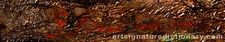 Authentic signature by Giuseppe PALIZZI on  artwork