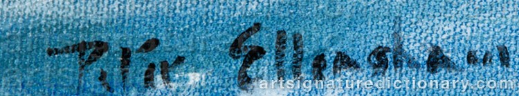 Authentic signature by Peter ELLENSHAW on Painting/Watercolour artwork