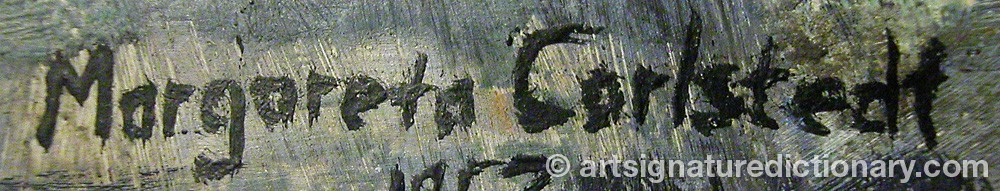 Authentic signature by Margareta CARLSTEDT on Painting/Watercolour artwork