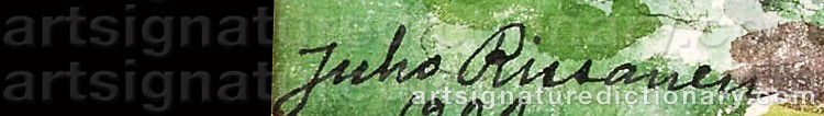 Authentic signature by Juho RISSANEN on artwork