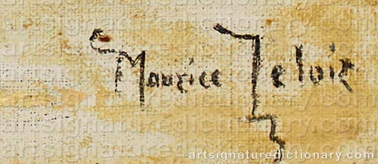 Authentic signature by Maurice LELOIR on Painting/Watercolour artwork