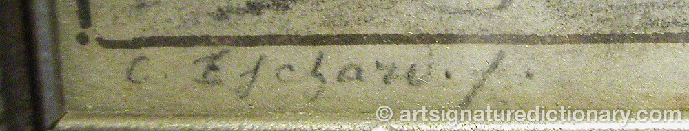 Authentic signature by Charles ESCHARD on  artwork