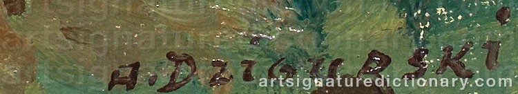 Authentic signature by Alexander DZIGURSKI on Painting/Watercolour artwork