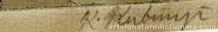 Authentic signature by Kalman KUBINYI on  artwork