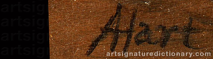 Authentic signature by Alfred A. HART on Painting/Watercolour artwork