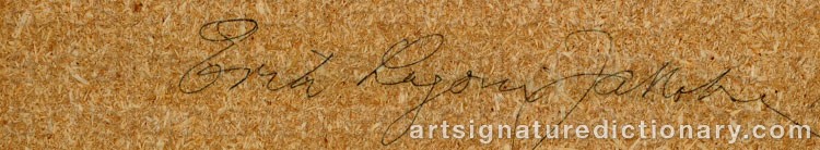 Authentic signature by Erik JACOBSEN on artwork