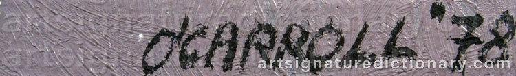 Authentic signature by John Patrick O’CARROLL on  artwork