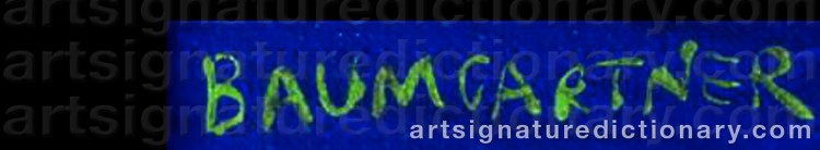 Authentic signature by Fritz BAUMGARTNER on  artwork