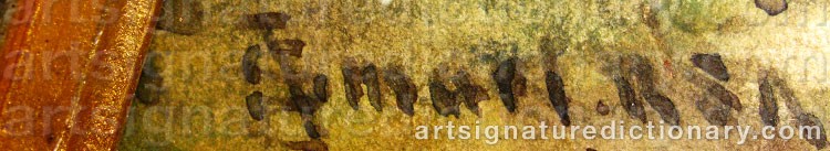 Authentic signature by J. SMART on  artwork