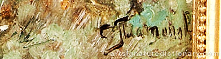 Authentic signature by Semyon Sergeievich PLATONOV on artwork