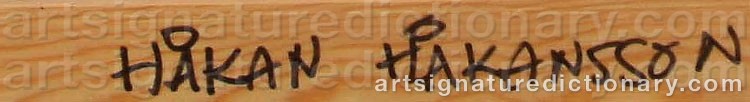 Authentic signature by Håkan HÅKANSSON on artwork