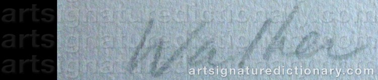 Authentic signature by John WALKER on artwork