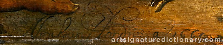 Authentic signature by Abraham Danielsz HONDIUS on  artwork