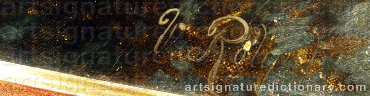 Authentic signature by Victor ROLYAT on  artwork