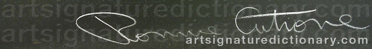 Authentic signature by Ronnie CUTRONE on  artwork