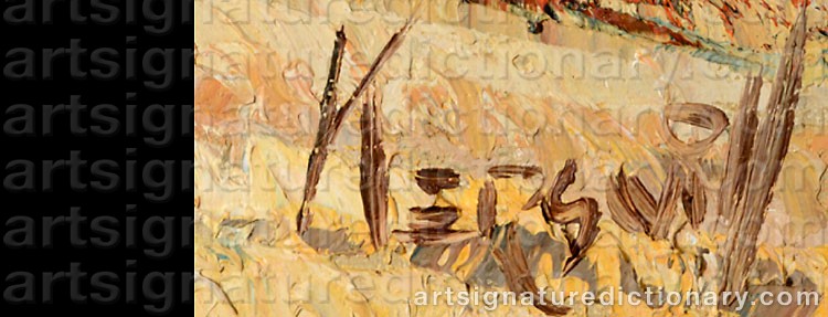 Authentic signature by Roy KERSWILL on  artwork