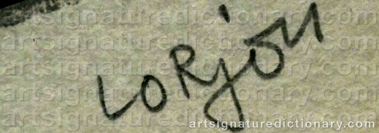 Authentic signature by Bernard LORJOU on Drawing/Graphic/Print artwork