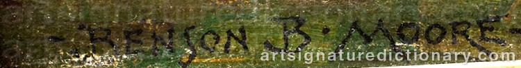 Authentic signature by Benson Bond MOORE on  artwork