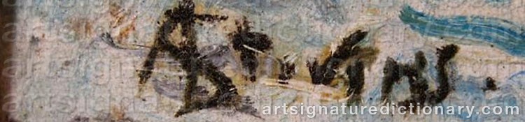 Authentic signature by Alfred Emile Léopold STEVENS on artwork