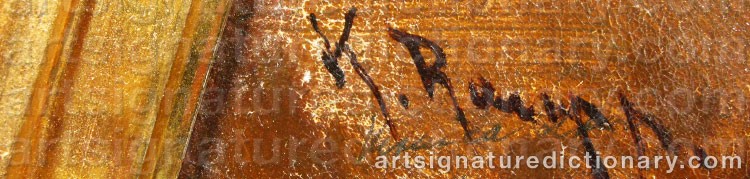 Authentic signature by Karl RAUPP on artwork