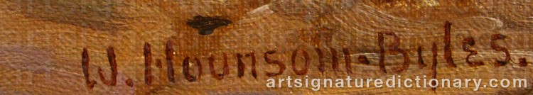 Authentic signature by William Hounsom BYLES on  artwork