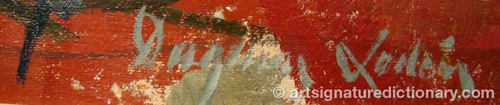 Authentic signature by Dagmar LODÉN on  artwork