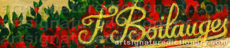 Authentic signature by Fernand BOILAUGES on  artwork
