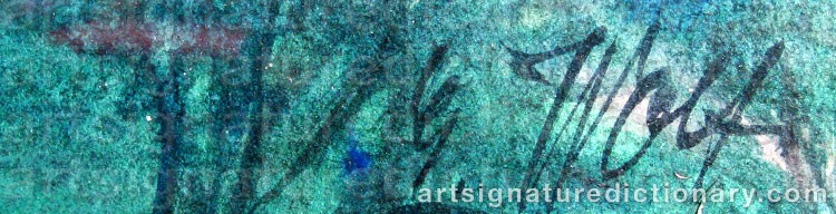 Authentic signature by Georg WOLF on artwork