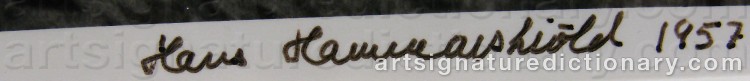 Signature by Hans HAMMARSKIÖLD