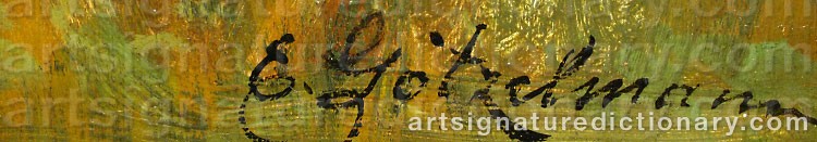 Authentic signature by Eduard GÖTZELMANN on  artwork