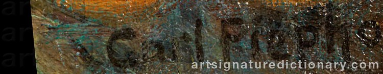 Authentic signature by Karl Johann Nikolaus PIEPHO on  artwork