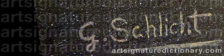 Authentic signature by Georg Oskarovich SCHLICHT on Painting/Watercolour artwork