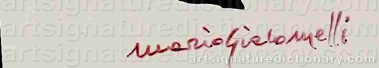 Authentic signature by Mario GIACOMELLI on  artwork
