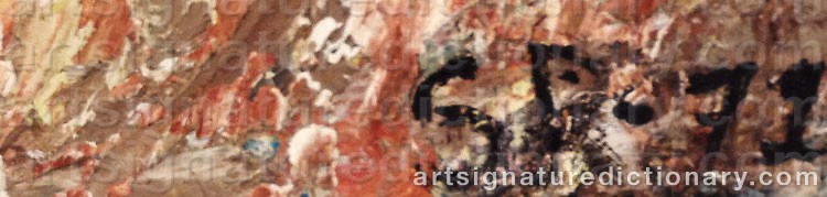 Authentic signature by Stina RHÖNNSTAD on  artwork