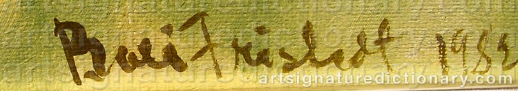 Authentic signature by Bali FRISTEDT on  artwork
